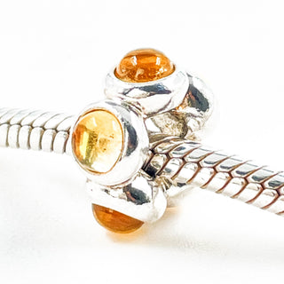 PANDORA RARE Pandora Cabochon Citrine Sterling Silver Spacer Charm