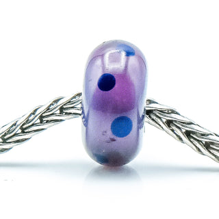 TROLLBEADS Purple Dot Bead Sterling Silver Charm by Designer Lise Aalgaard