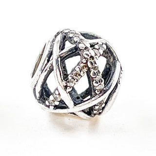 PANDORA Galaxy Sterling Silver Openwork Charm With Clear Zirconia