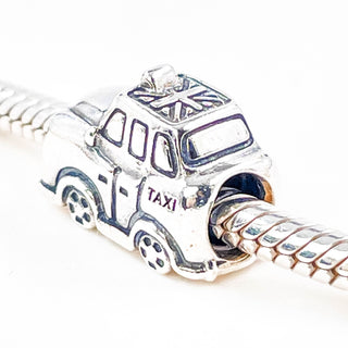 PANDORA Taxi Sterling Silver Charm Travel Bead With Yellow Enamel