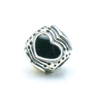 PANDORA 2011 Limited Edition Midnight Heart Sterling Silver And 14K Gold Black Friday Charm