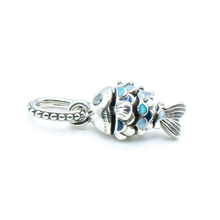 Pandora Blue Scaled Sterling Silver Fish Dangle