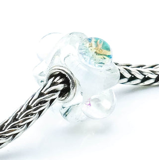 TROLLBEADS Dichroic Ice Glass Bead Sterling Silver Charm