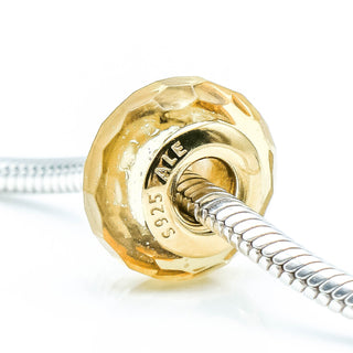PANDORA Shine ™ Golden Faceted Murano Glass Charm With 18K Gold Plated Core