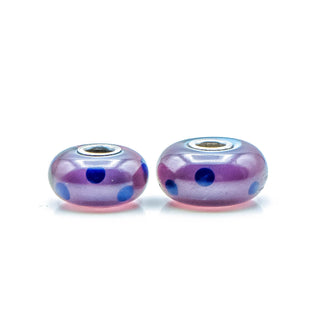 TROLLBEADS Purple Dot Bead Sterling Silver Charm by Designer Lise Aalgaard