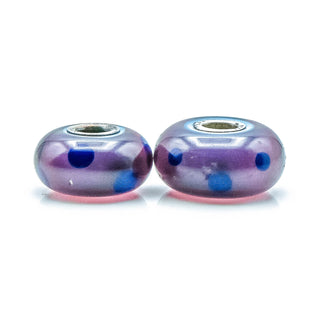TROLLBEADS Purple Dot Bead Sterling Silver Charm by Designer Lise Aalgaard