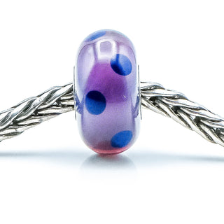 TROLLBEADS Purple Dot Bead Sterling Silver Charm by Designer Lise Aalgaard