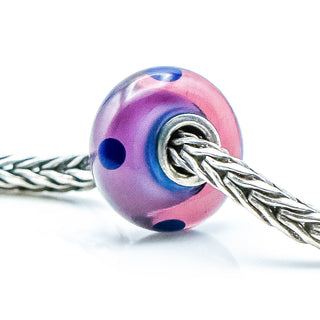 TROLLBEADS Purple Dot Bead Sterling Silver Charm by Designer Lise Aalgaard