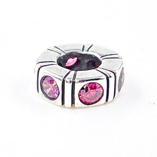 PANDORA Trinity Red Sterling Silver Spacer Charm With Red Cubic Zirconia 790368CZR - Retired