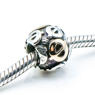 PANDORA Alphabet Letter ø Sterling Silver And 14K Gold