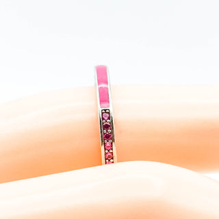 aPANDORA Cerise Radiant Hearts of PANDORA 6-Inch Sterling Silver Ring With Pink Enamel And Cerise Crystals