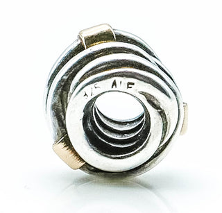 PANDORA Silver Rope With Gold Sterling Silver Charm With 14K Gold