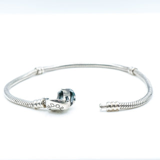 PANDORA Sterling Silver Snake Chain Bracelet With Pandora Logo Heart Clasp
