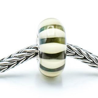 TROLLBEADS Organic Stripe Bead Sterling Silver Charm by Designer Lise Aagaard