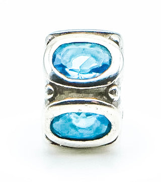 CHAMILIA Ovals Sterling Silver Charm With Aqua Cubic Zirconia