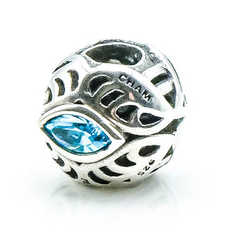 CHAMILIA Celebrations March Birthstone Sterling Silver Charm With Blue Swarovski Crystals