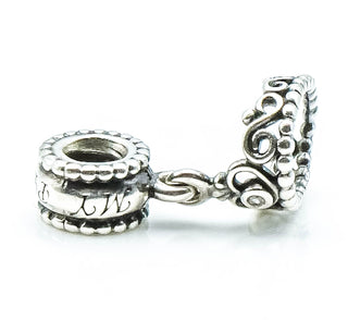 PANDORA My Princess Tiara Crown Sterling Silver Dangle Charm With Clear Zirconia