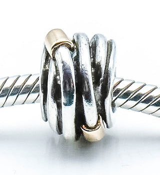 PANDORA Silver Rope With Gold Sterling Silver Charm With 14K Gold