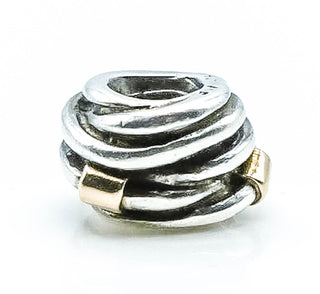 PANDORA Silver Rope With Gold Sterling Silver Charm With 14K Gold
