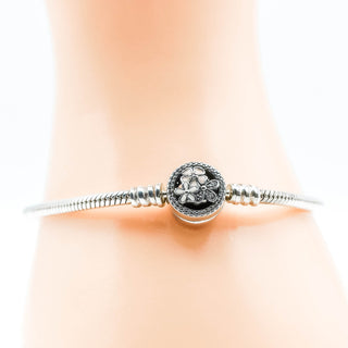 Pandora Sterling Silver Bracelet With Poetic Blooms Clasp