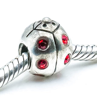 CHAMILIA Ladybug Sterling Silver Charm With Red Swarovski Crystals