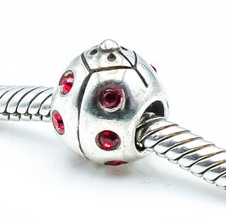 CHAMILIA Ladybug Sterling Silver Charm With Red Swarovski Crystals