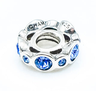 CHAMILIA September Birthstone Jewels Sterling Silver Charm With Blue Cubic Zirconia