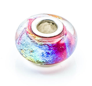 CHAMILIA Iridescent Pink Spectrum Murano Glass Bead With Sterling Silver Core