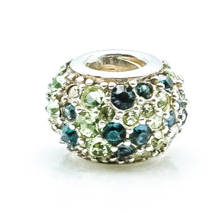 CHAMILIA Jeweled Kaleidoscope Sterling Silver Charm With Blue & Green Swarovski Crystals