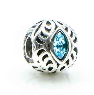 CHAMILIA Celebrations March Birthstone Sterling Silver Charm With Blue Swarovski Crystals