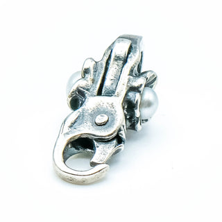 TROLLBEADS RARE Retired Pearl Flower Sterling Silver Lock