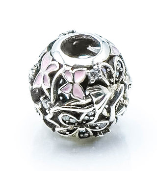 PANDORA Dazzling Daisy Fairy Sterling Silver Charm With Soft Pink Enamel And Clear Zirconia