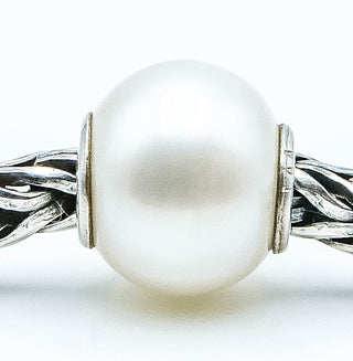TROLLBEADS White Pearl Bead Sterling Silver Charm