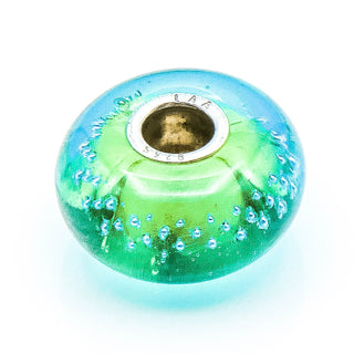 TROLLBEADS RARE Silver Trace Green -Turquoise Sterling Silver Charm