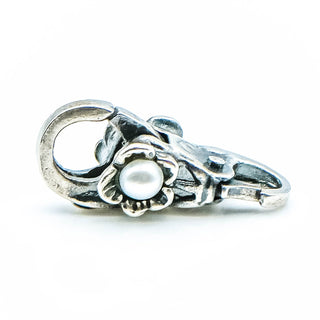 TROLLBEADS RARE Retired Pearl Flower Sterling Silver Lock