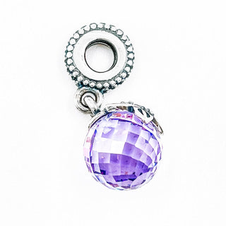 PANDORA Morning Butterfly Sterling Silver Dangle With Purple Zirconia