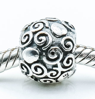 PANDORA Swirl Heart Serling Silver Charm Designer Bead