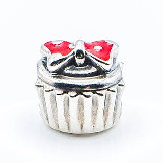 PANDORA Disney Minnie Cupcake Sterling Silver Minnie Cupcake Disney Bead With Red Enamel