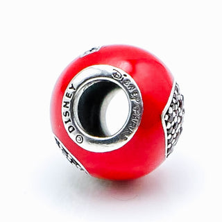 PANDORA RARE Authentic Disney Parks I Love Minnie Sterling Silver Charm With Red CZ and Black Crystal