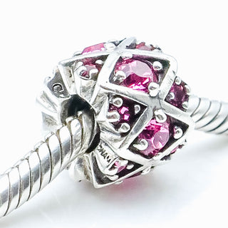 CHAMILIA Shimmering Stories Pink Swarovski Crystal Sterling Silver Charm