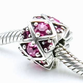 CHAMILIA Shimmering Stories Pink Swarovski Crystal Sterling Silver Charm
