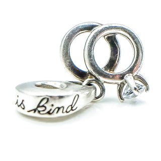 CHAMILIA Love is Kind Sterling Silver Wedding Rings Dangle Charm