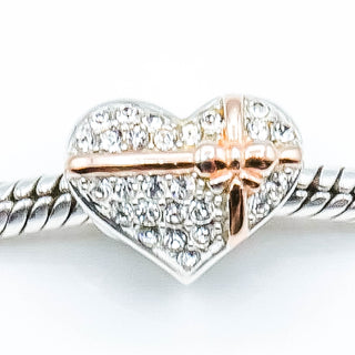 CHAMILIA Heart Of Gold Sterling Silver Charm With Rose Gold