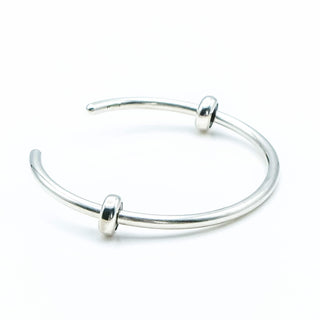 TROLLBEADS XS Sterling Silver Bangle With 2 Silver Spacers