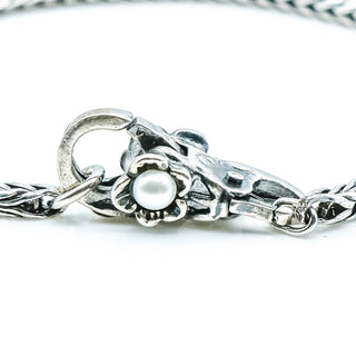 TROLLBEADS RARE Retired Pearl Flower Sterling Silver Lock
