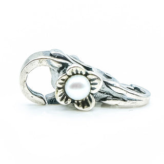 TROLLBEADS RARE Retired Pearl Flower Sterling Silver Lock