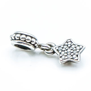 PANDORA Pave Star Sterling Silver Dangle Charm With Clear Zirconia