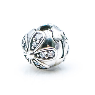 Pandora Dazzling Daisies Sterling Silver Clip Charm With Clear Zirconia