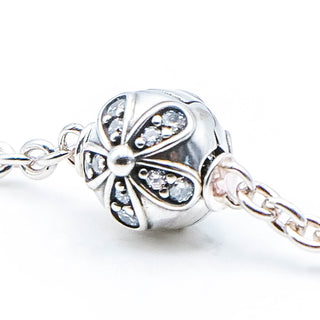 Pandora Dazzling Daisies Sterling Silver Clip Charm With Clear Zirconia