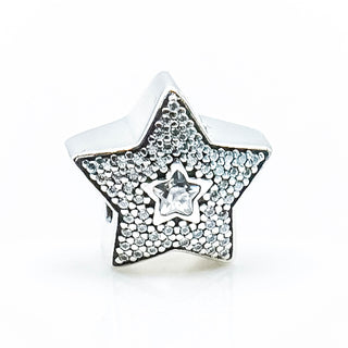 PANDORA Wishing Star Sterling Silver Charm With Clear Zirconia